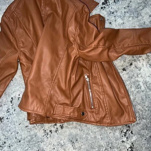 NWT! Ambiance Outerwear Chestnut Leather Jacket - Picture 8 of 8